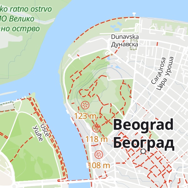 Map of Kalemegdan