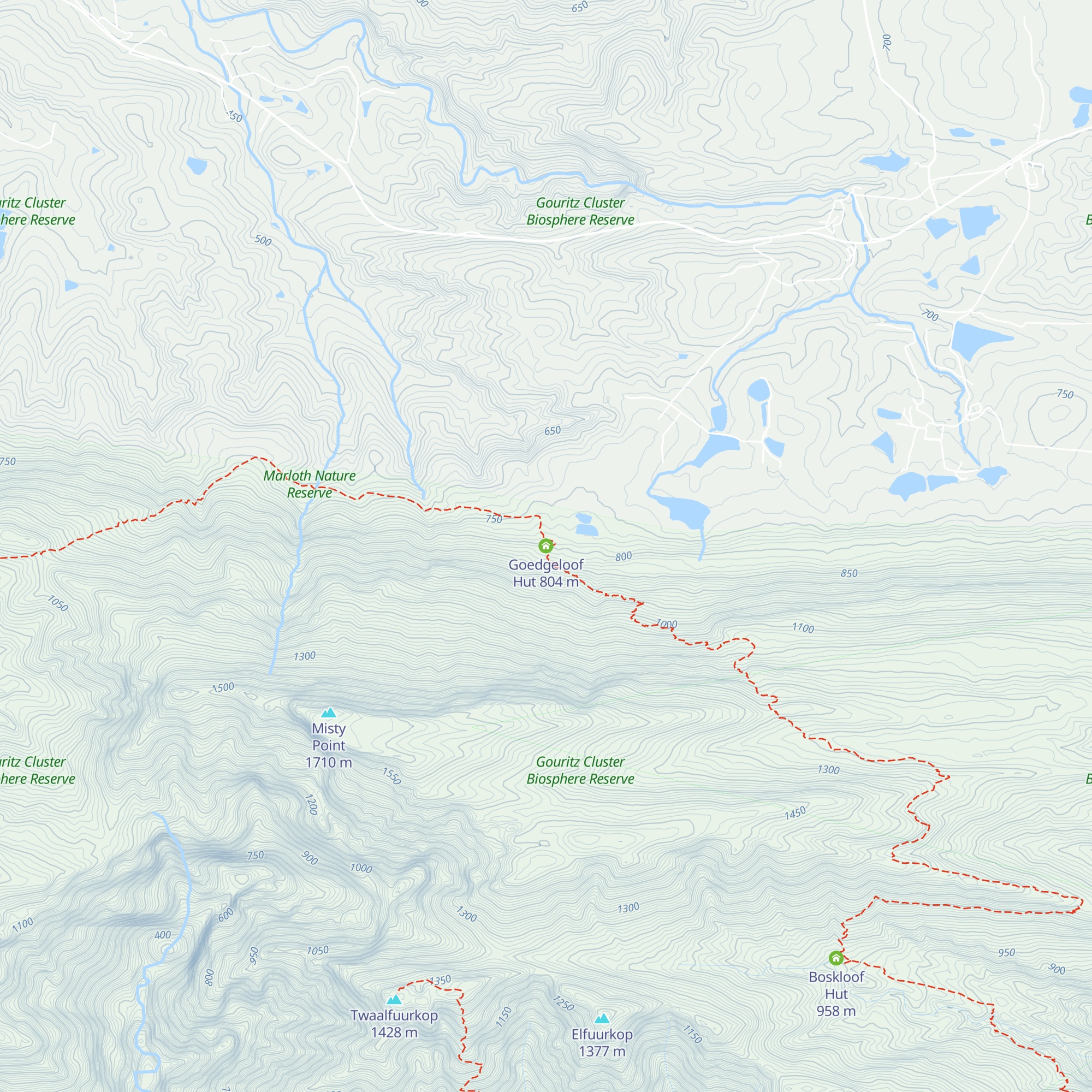 Goedgeloof Hut map
