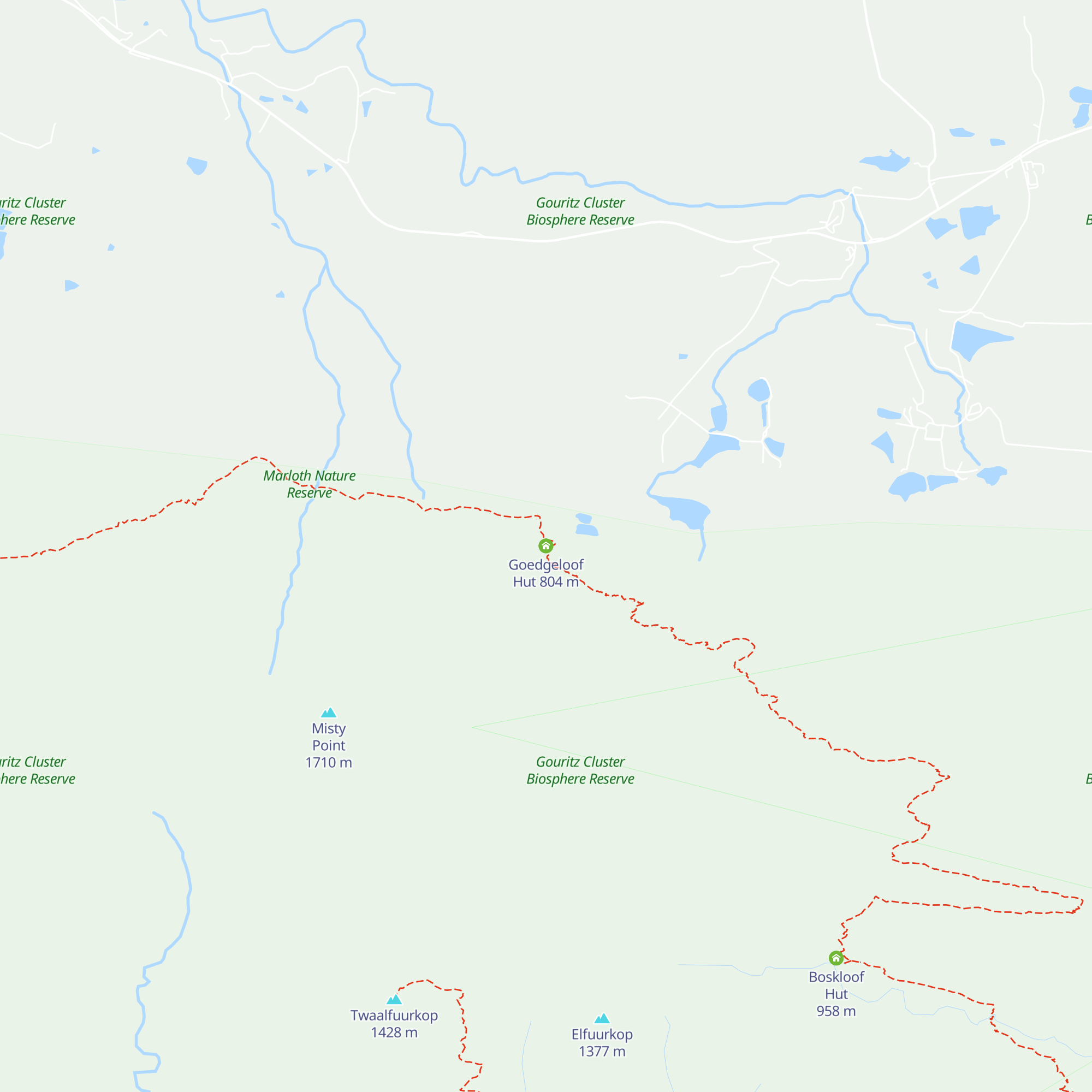 Goedgeloof Hut map