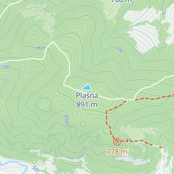 Map of Plašná