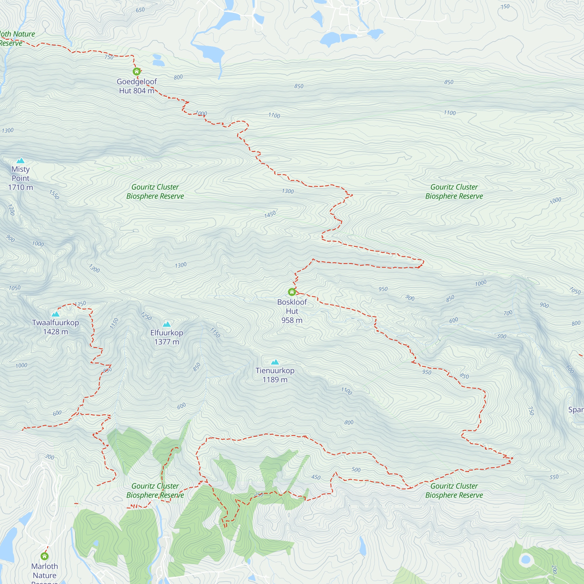 Boskloof Hut map