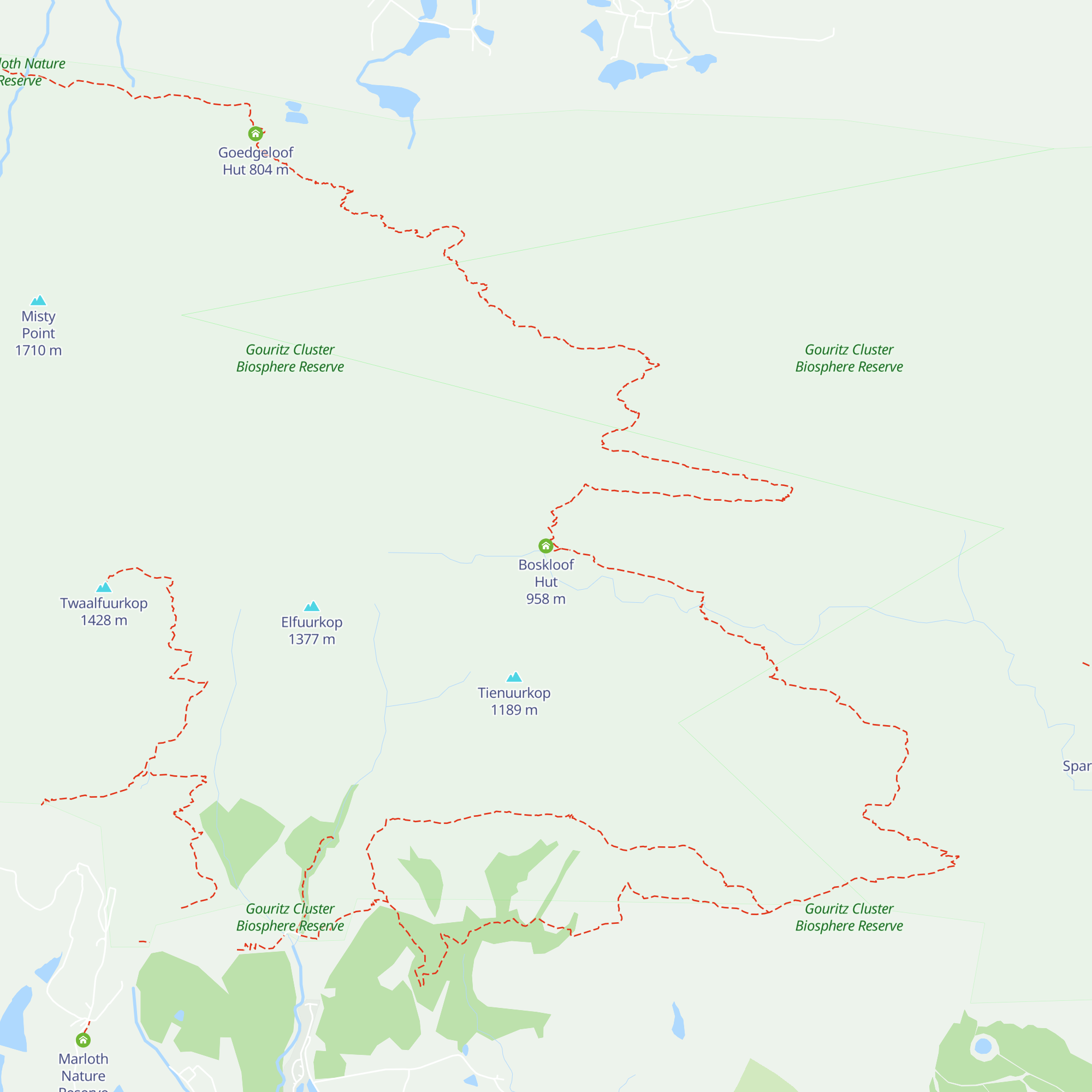 Boskloof Hut map