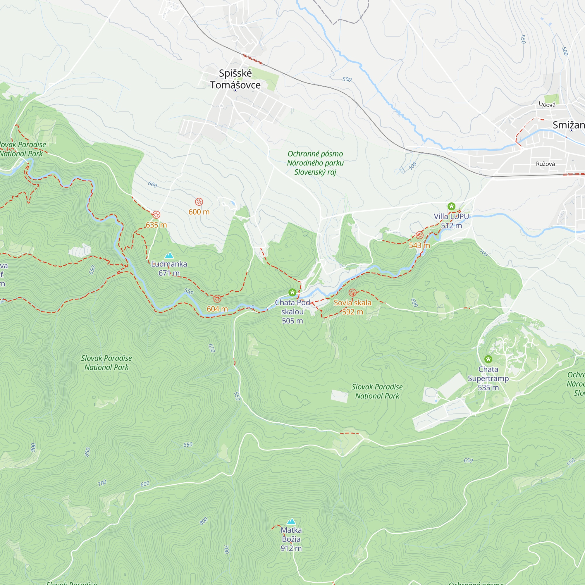 Chata Pod skalou map