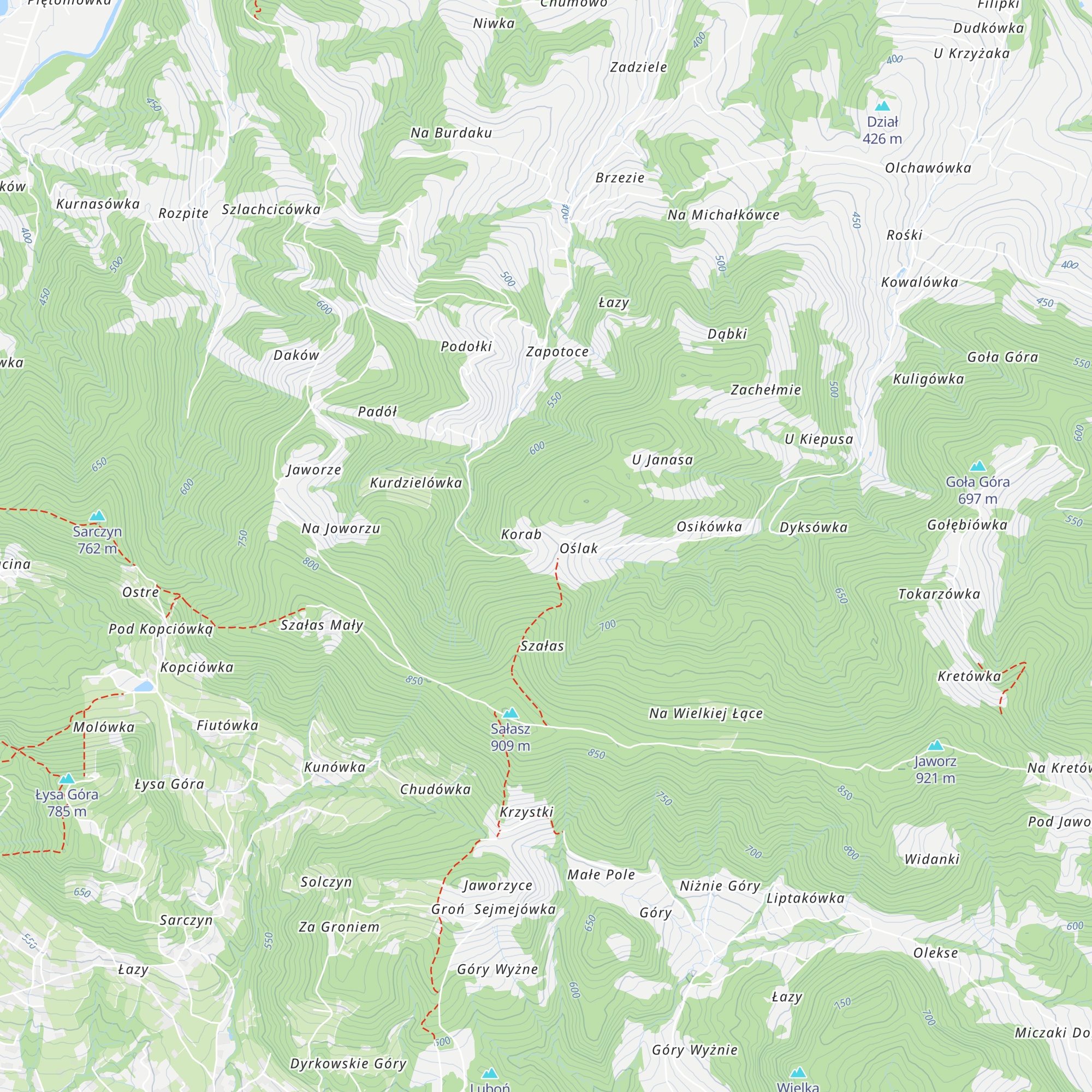 Chata na Oślaku map