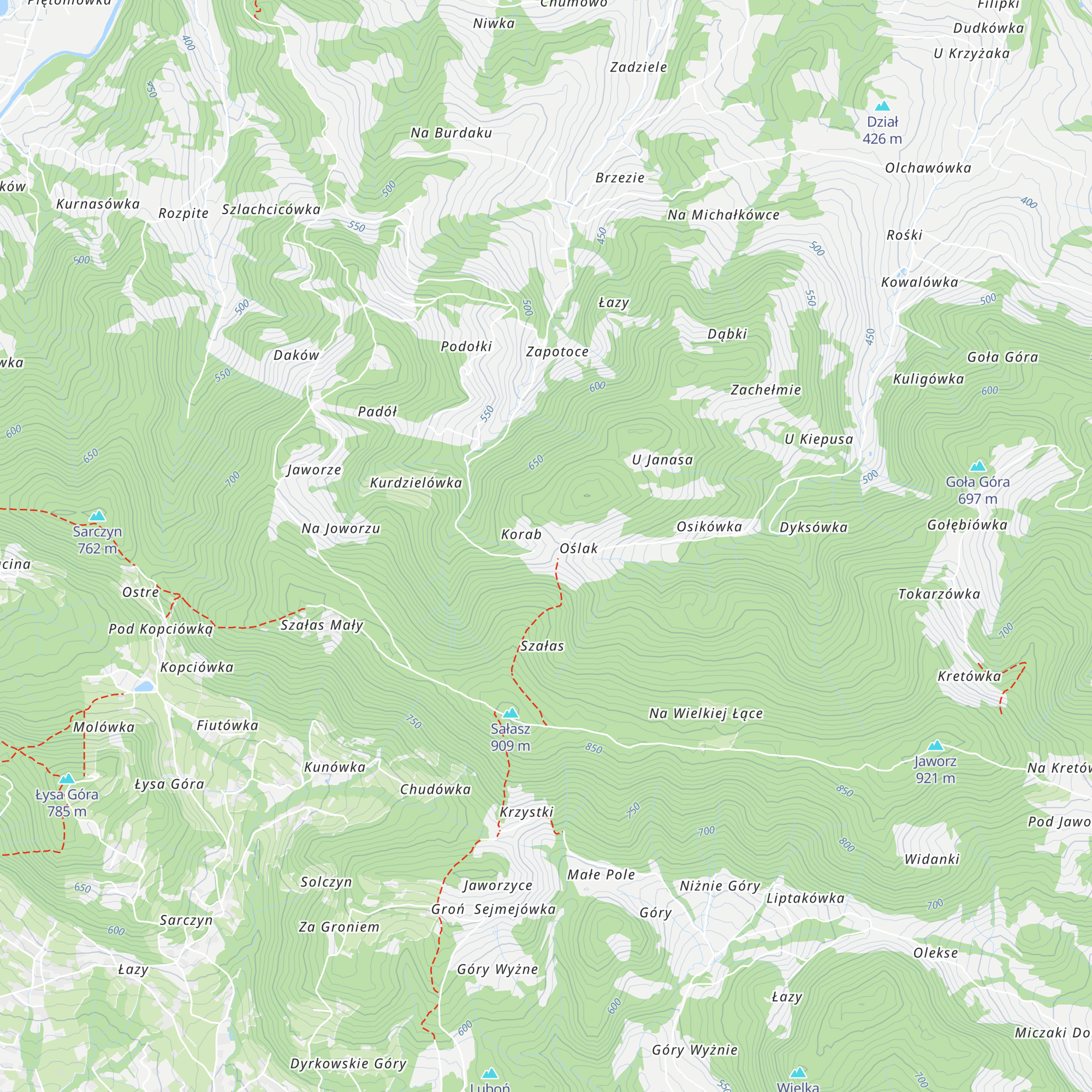 Chata na Oślaku map