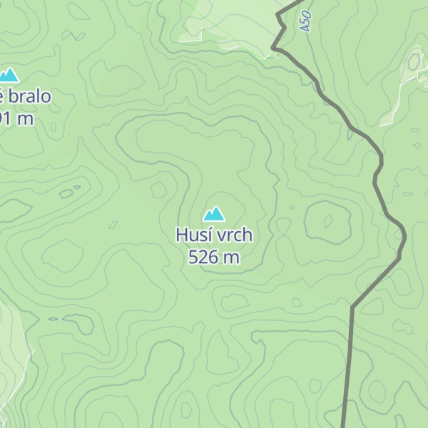 Map of Husí vrch
