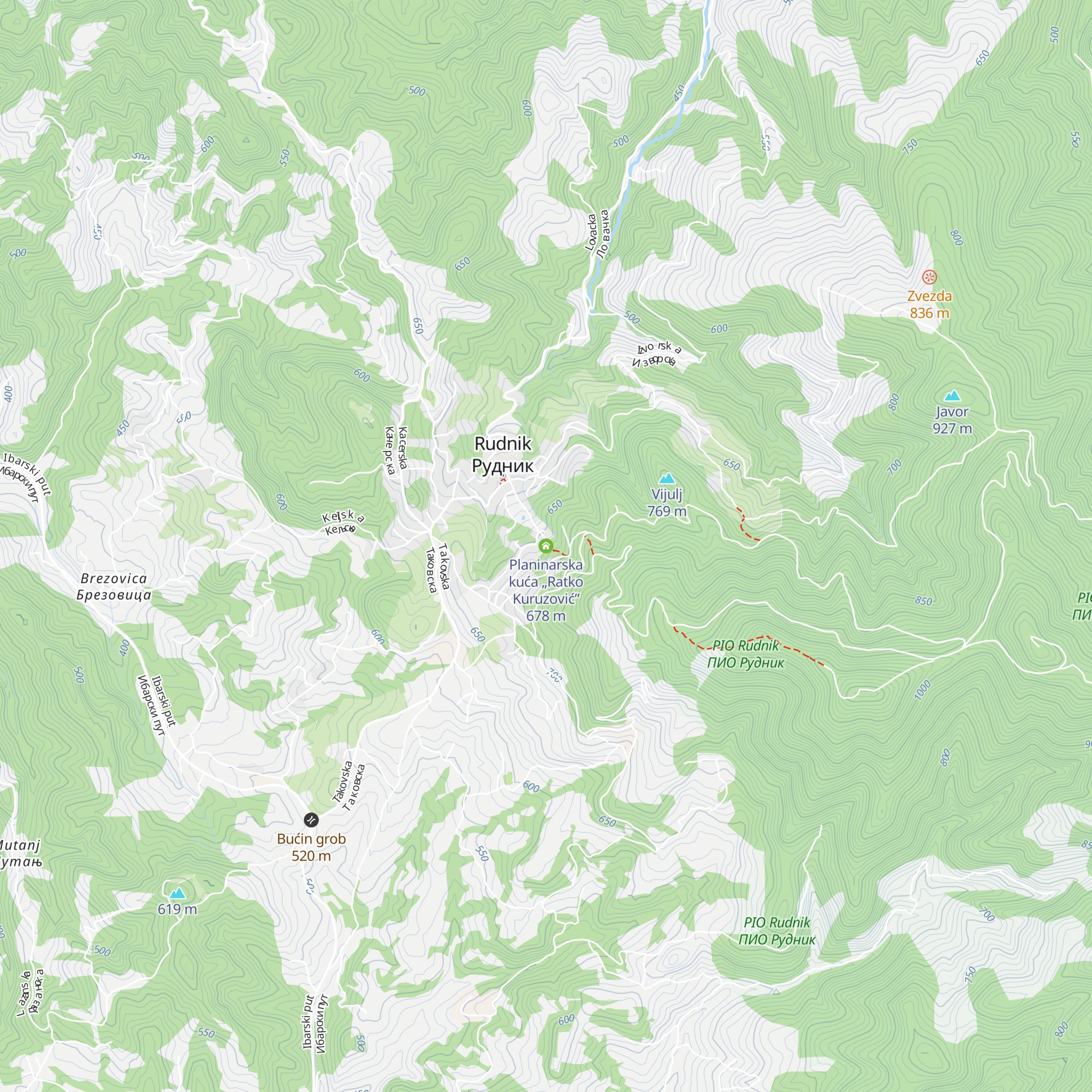 Planinarska kuća „Ratko Kuruzović” map