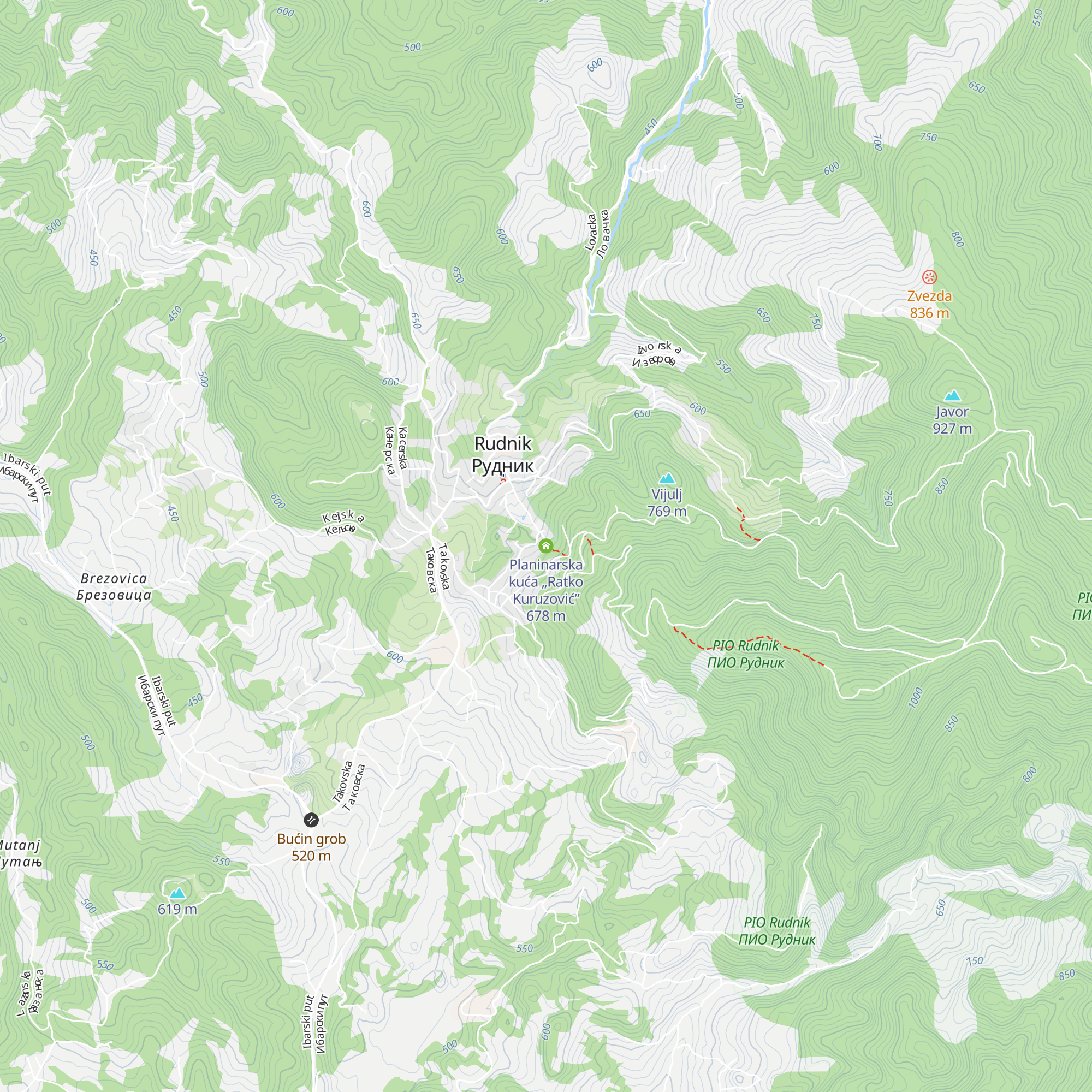 Planinarska kuća „Ratko Kuruzović” map