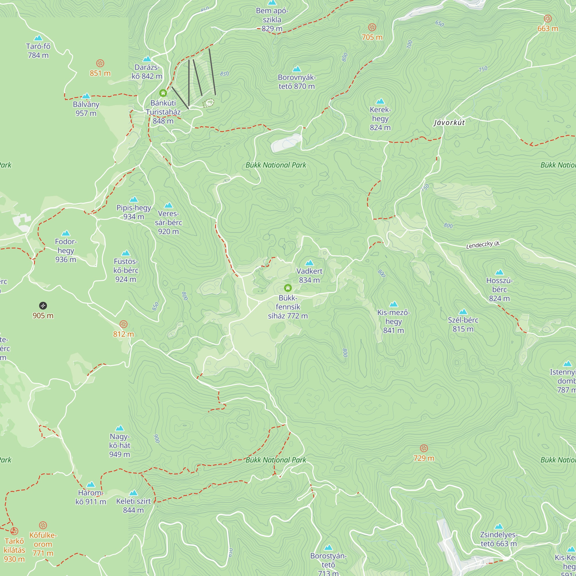 Bükk-fennsík síház map