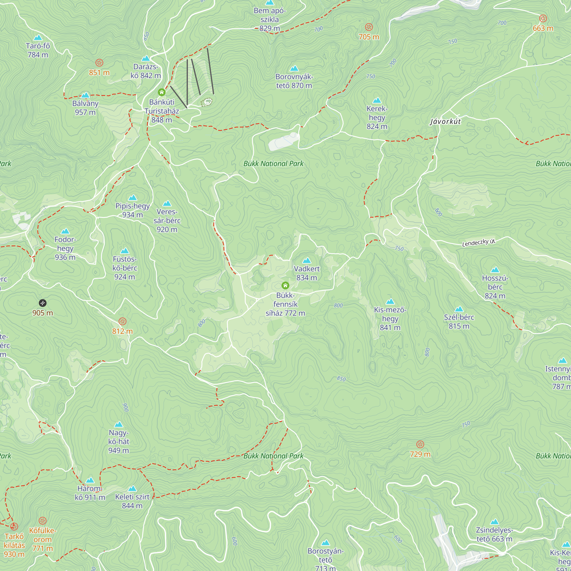 Bükk-fennsík síház map