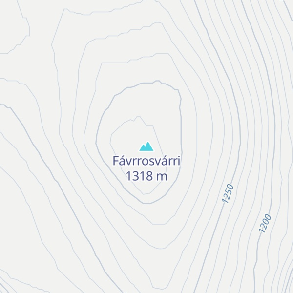 Map of Fávrrosvárri