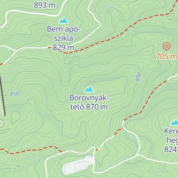 Map of Borovnyák-tető