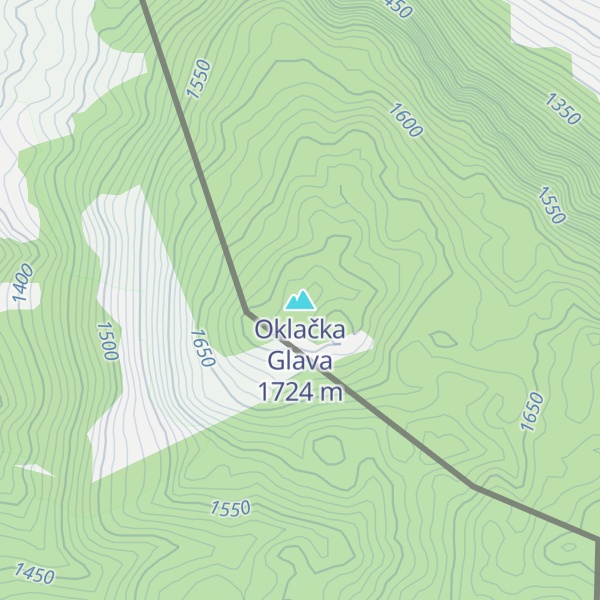 Map of Oklačka Glava