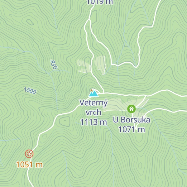 Map of Veterný vrch
