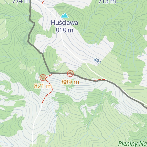 Map of Šľachovky / Wysoki Wierch