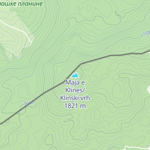 Map of Maja e Klines/Klinski vrh