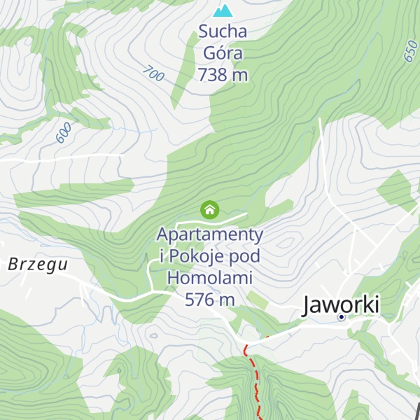Map of Apartamenty i Pokoje pod Homolami