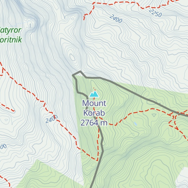 Map of Mount Korab