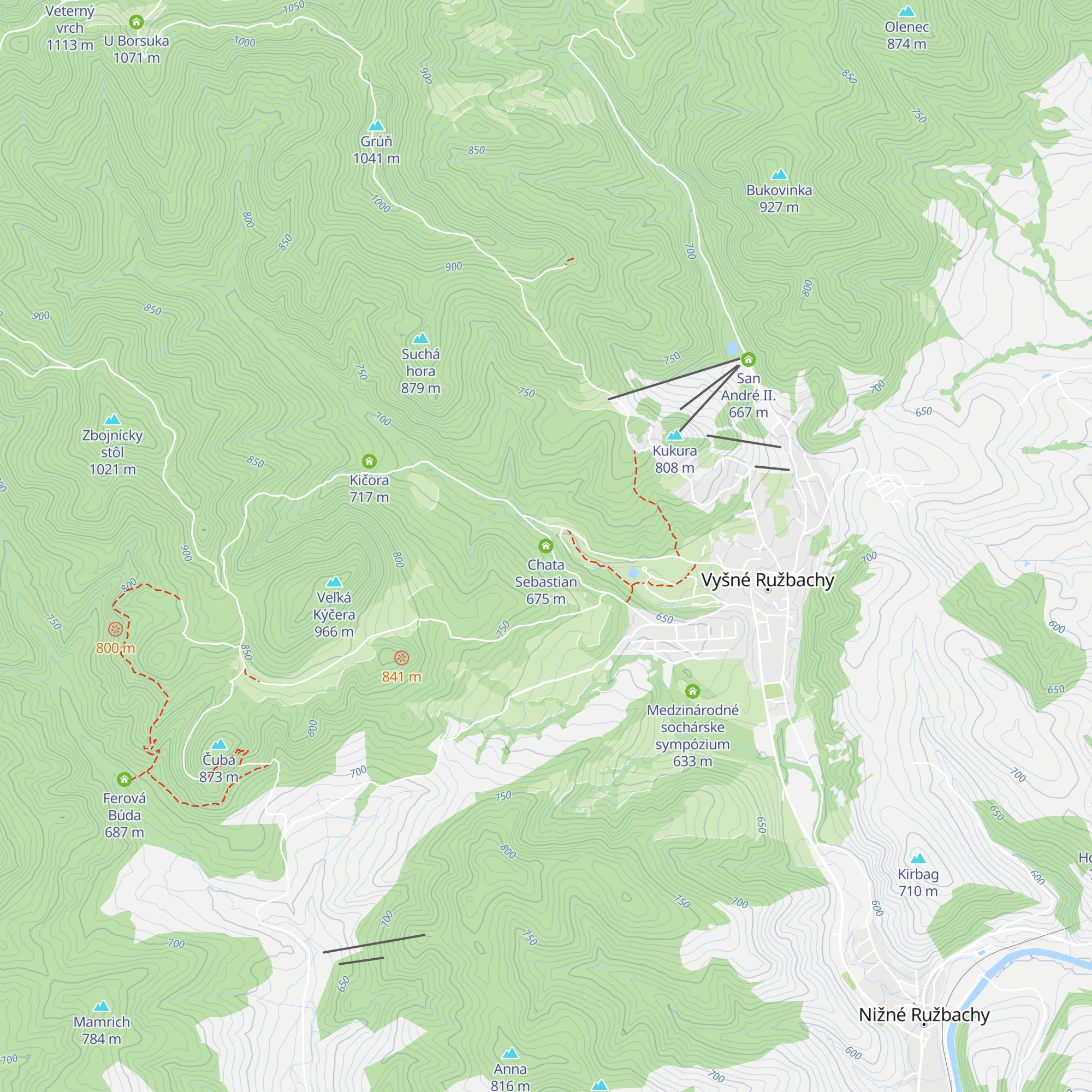 Chata Sebastian map