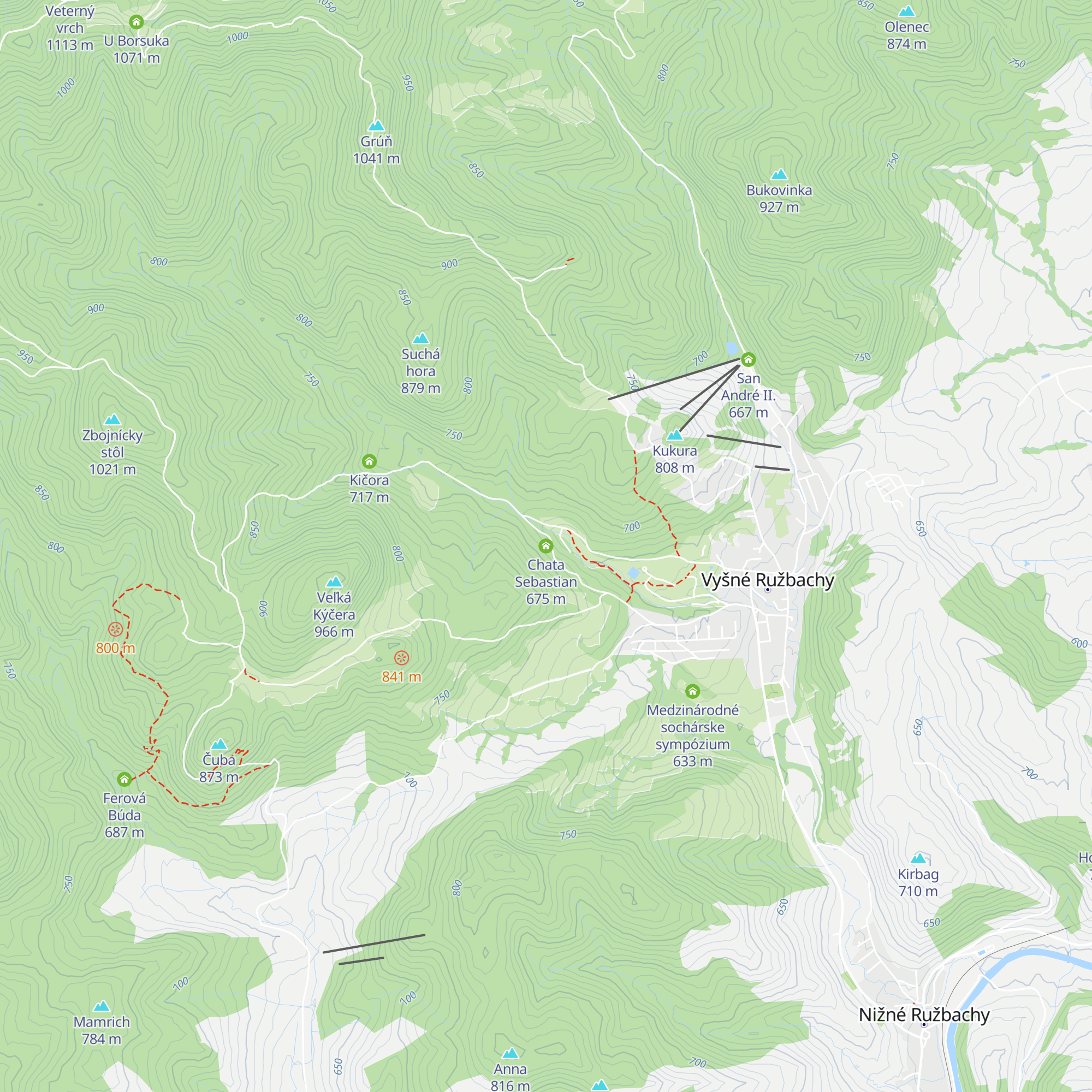 Chata Sebastian map