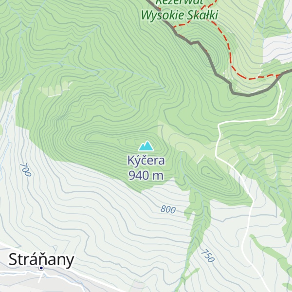 Map of Kýčera