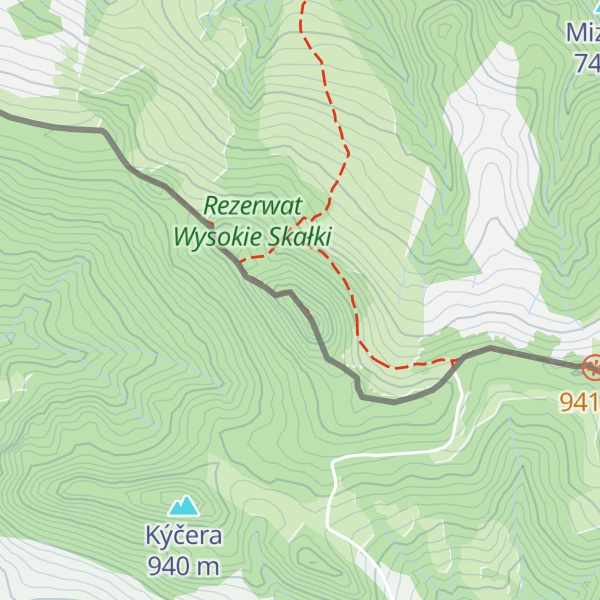 Map of Vysoké Skalky / Wysoka