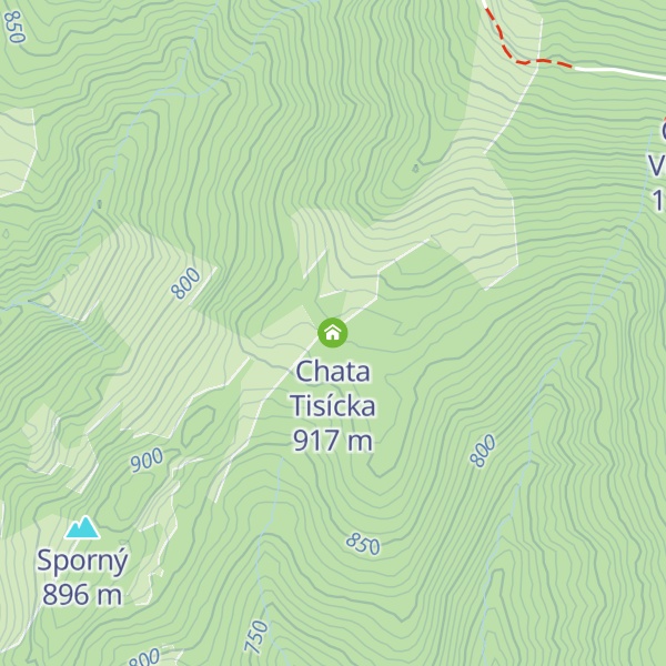 Map of Chata Tisícka