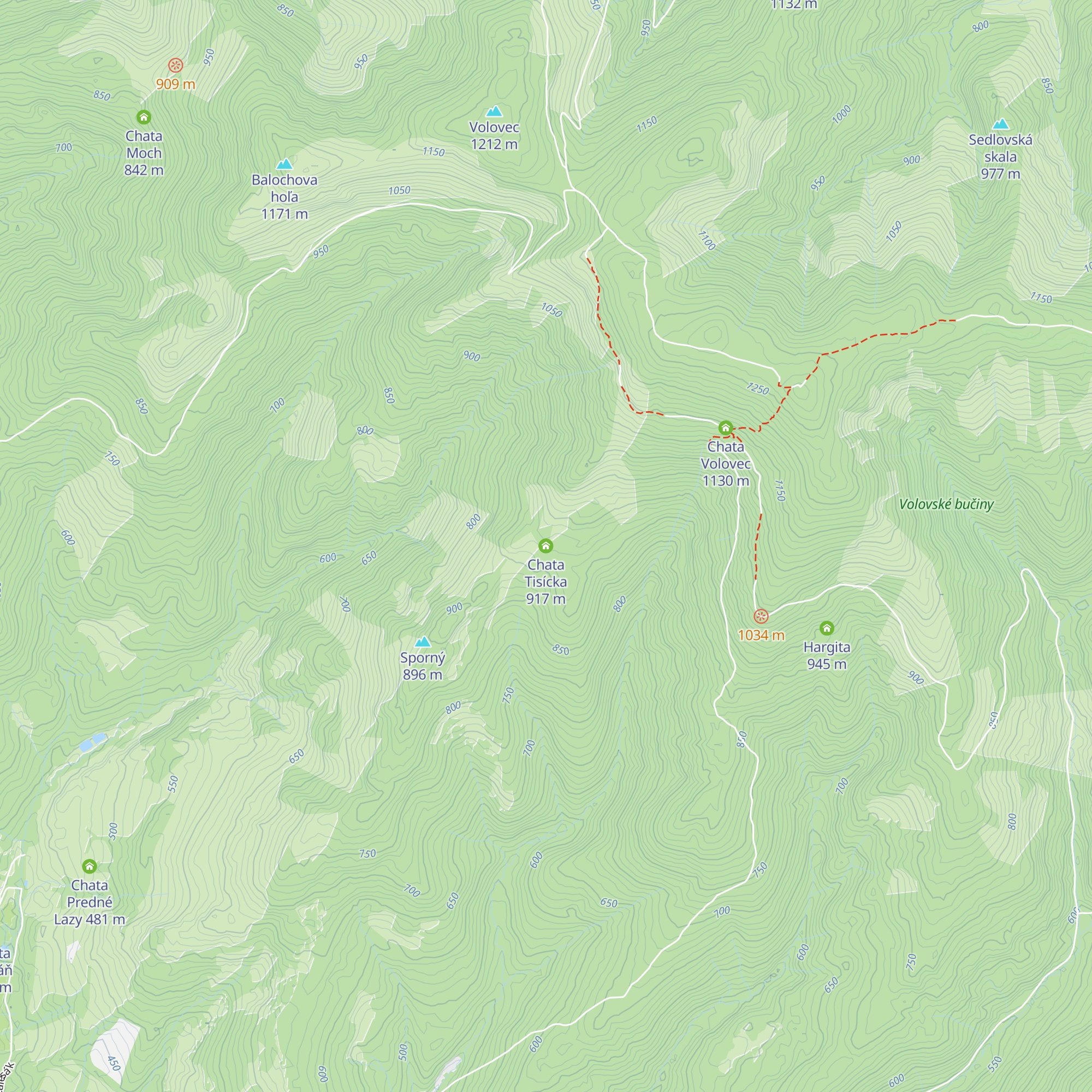 Chata Tisícka map