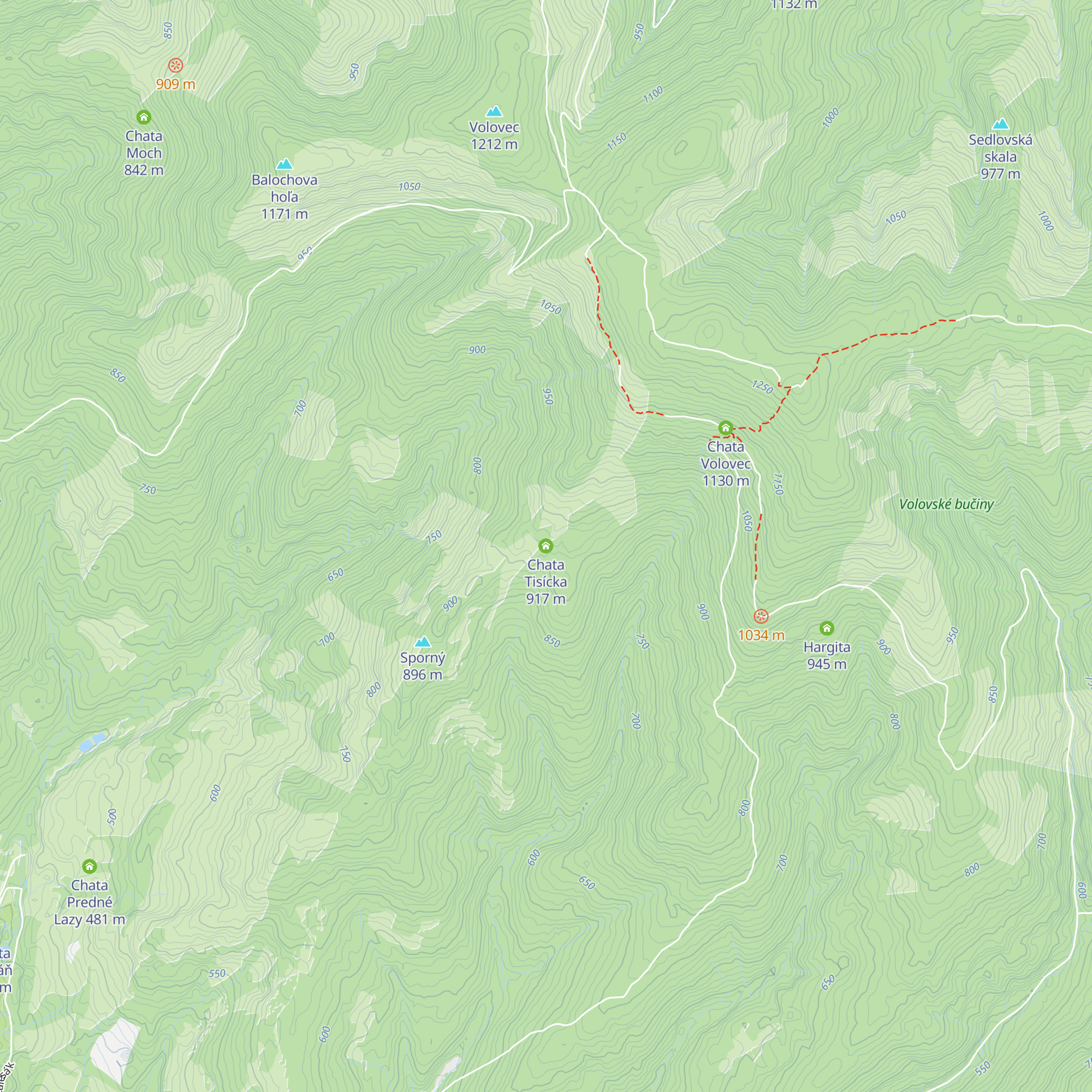 Chata Tisícka map