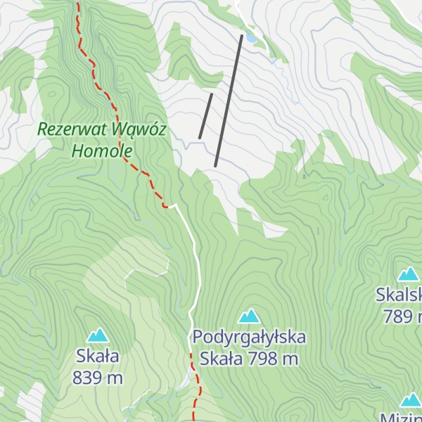 Map of Jameriskowe Skały