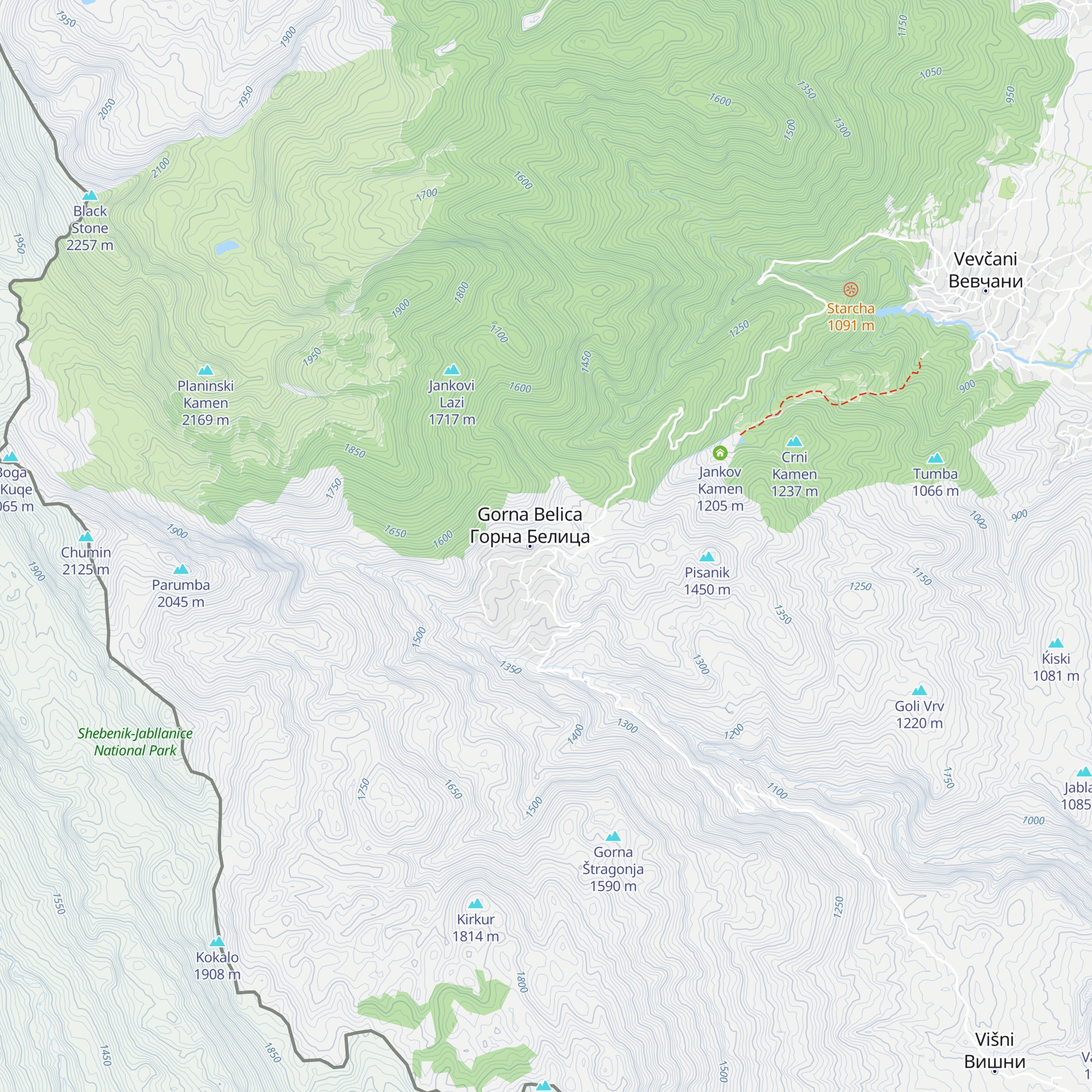 Gorna Belica map