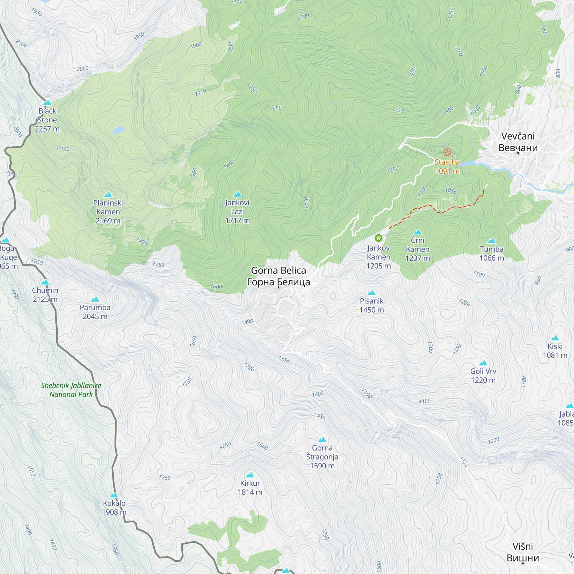 Gorna Belica map