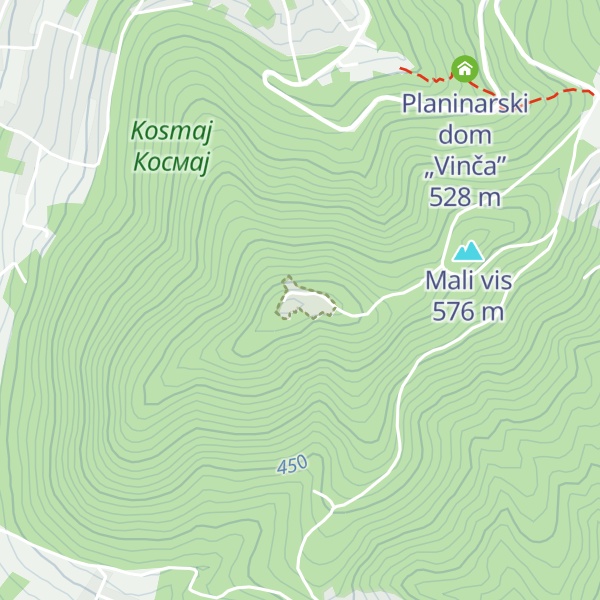 Map of Kosmaj