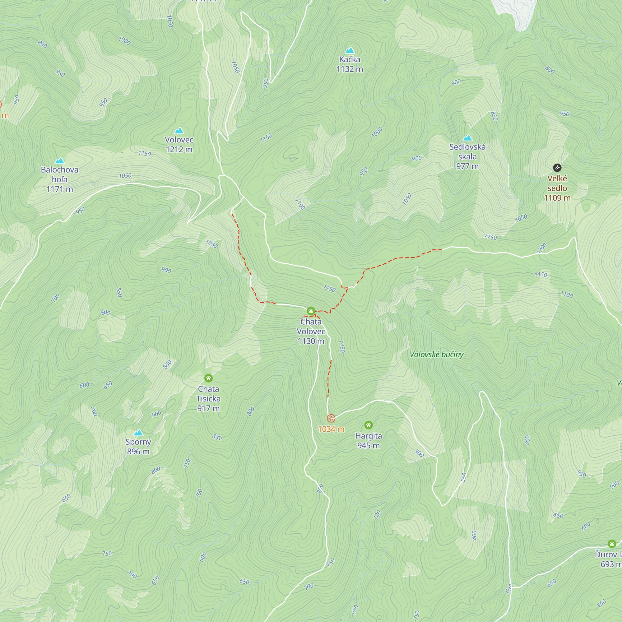 Chata Volovec map