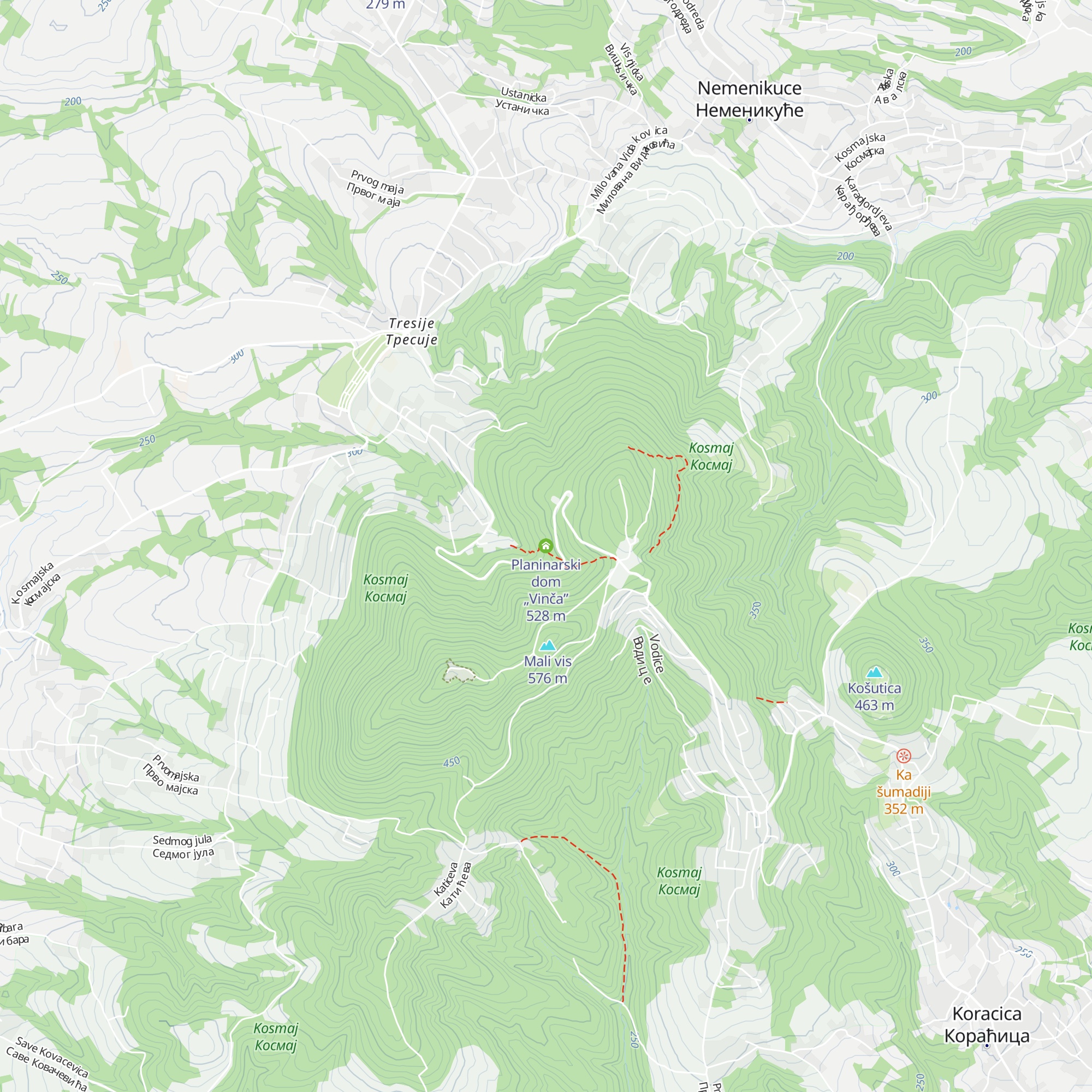 Planinarski dom „Vinča” map