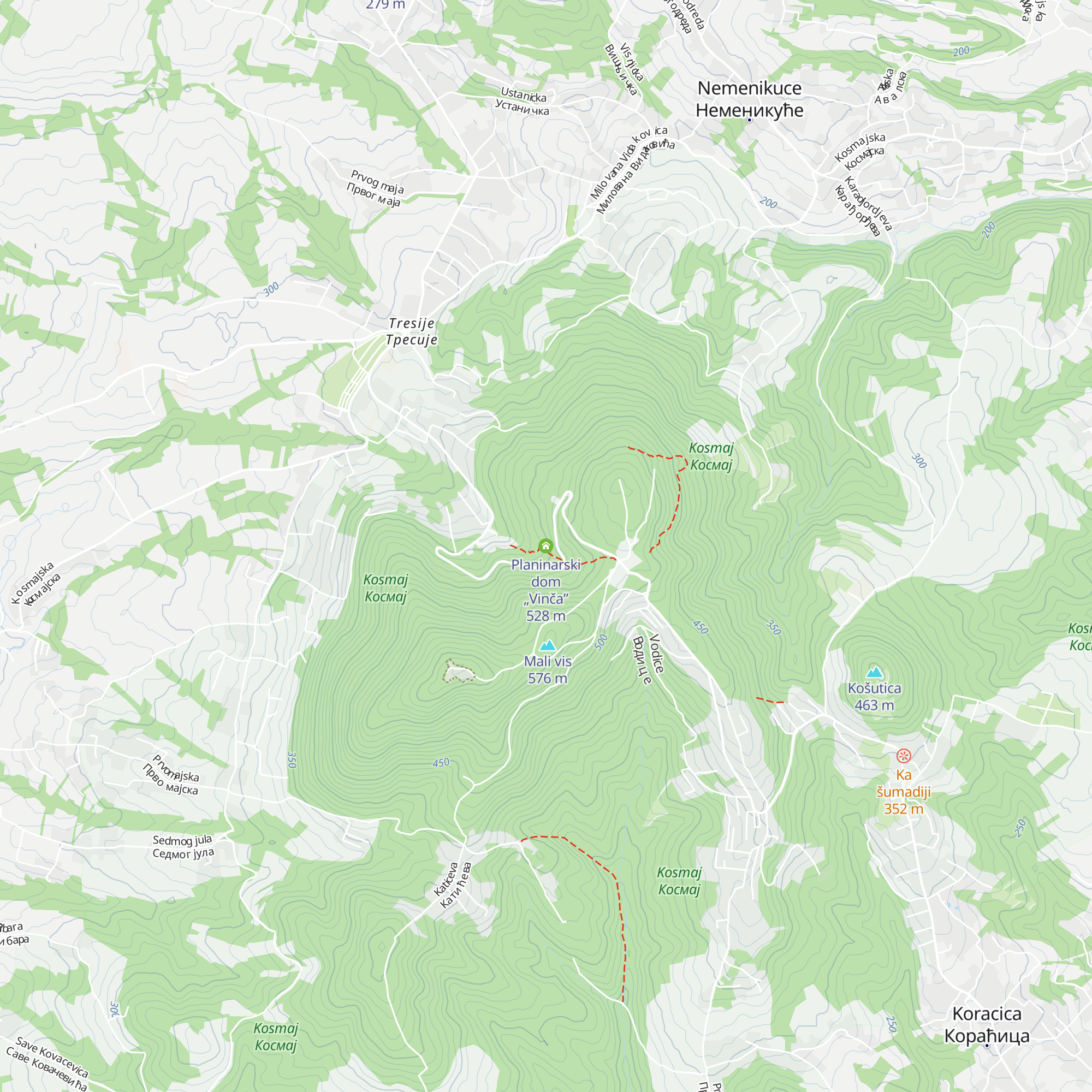 Planinarski dom „Vinča” map