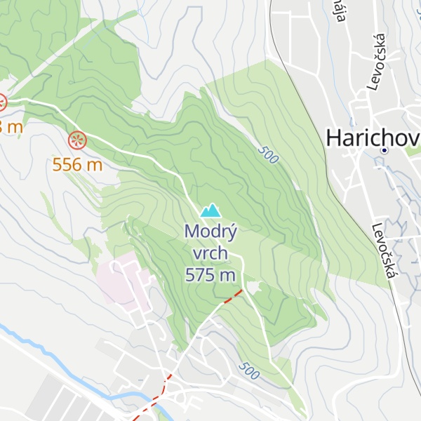 Map of Modrý vrch