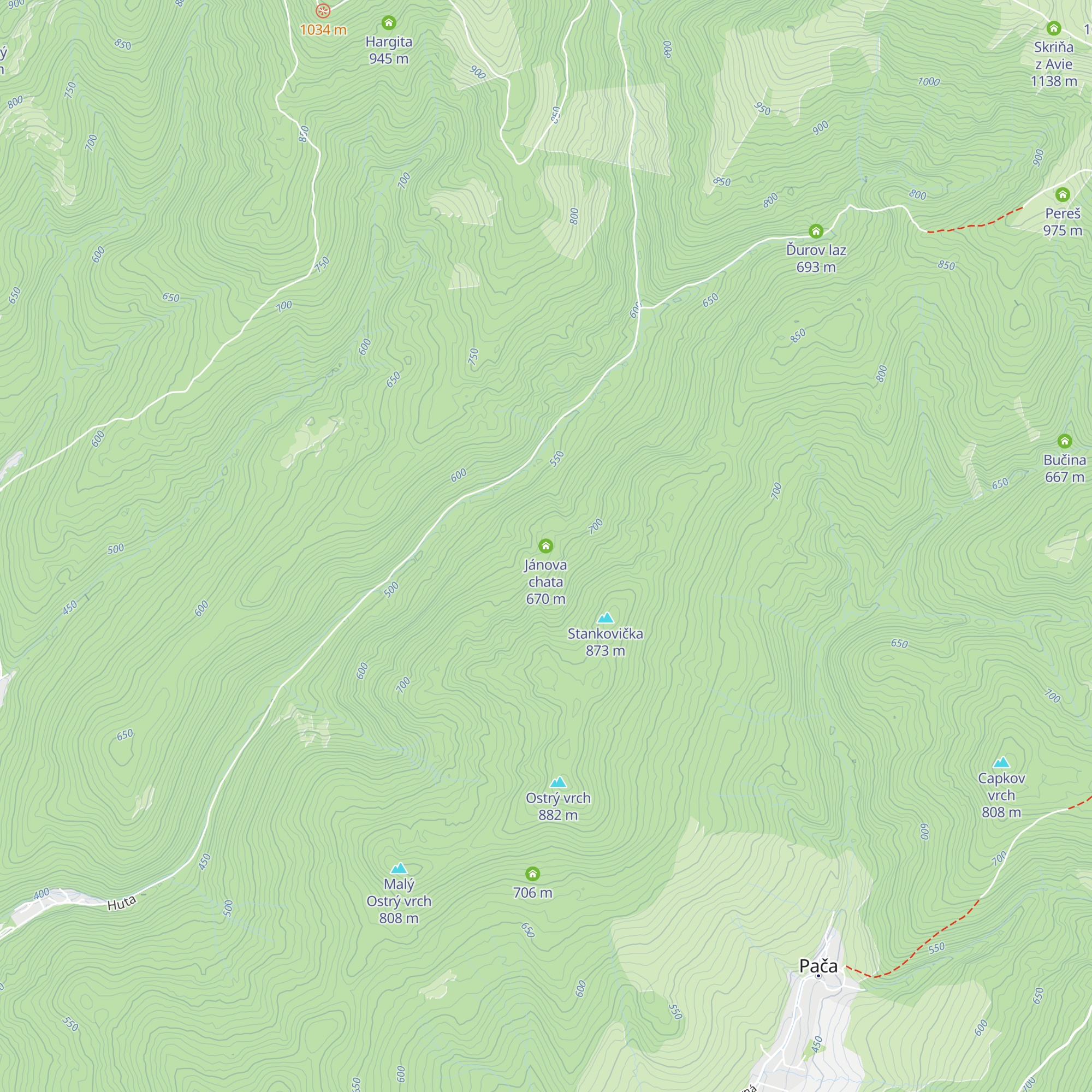 Jánova chata map