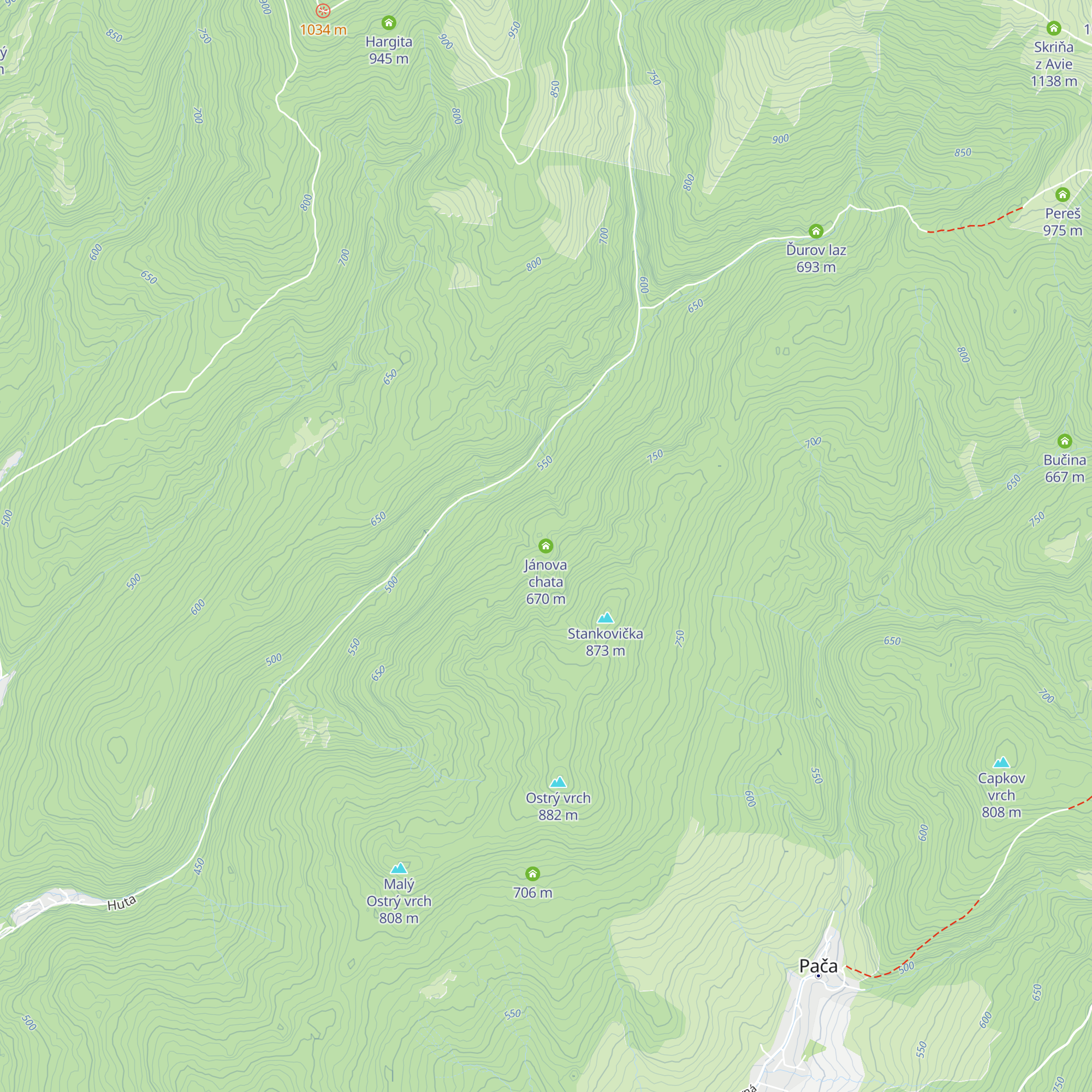 Jánova chata map