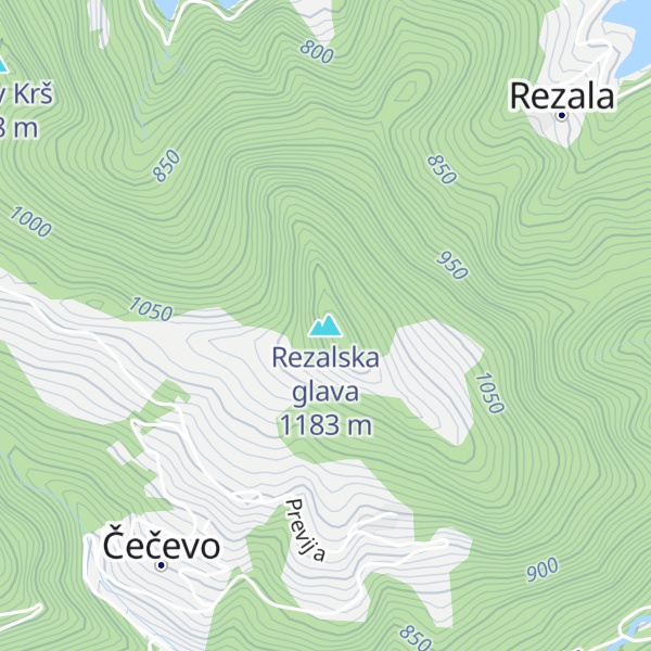 Map of Rezalska glava