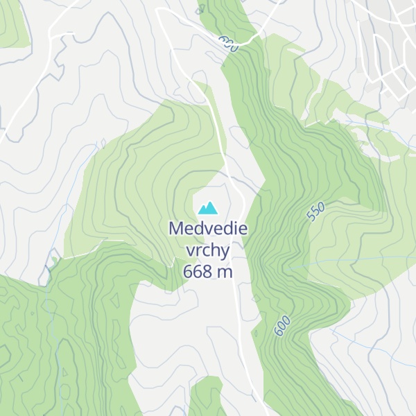 Map of Medvedie vrchy