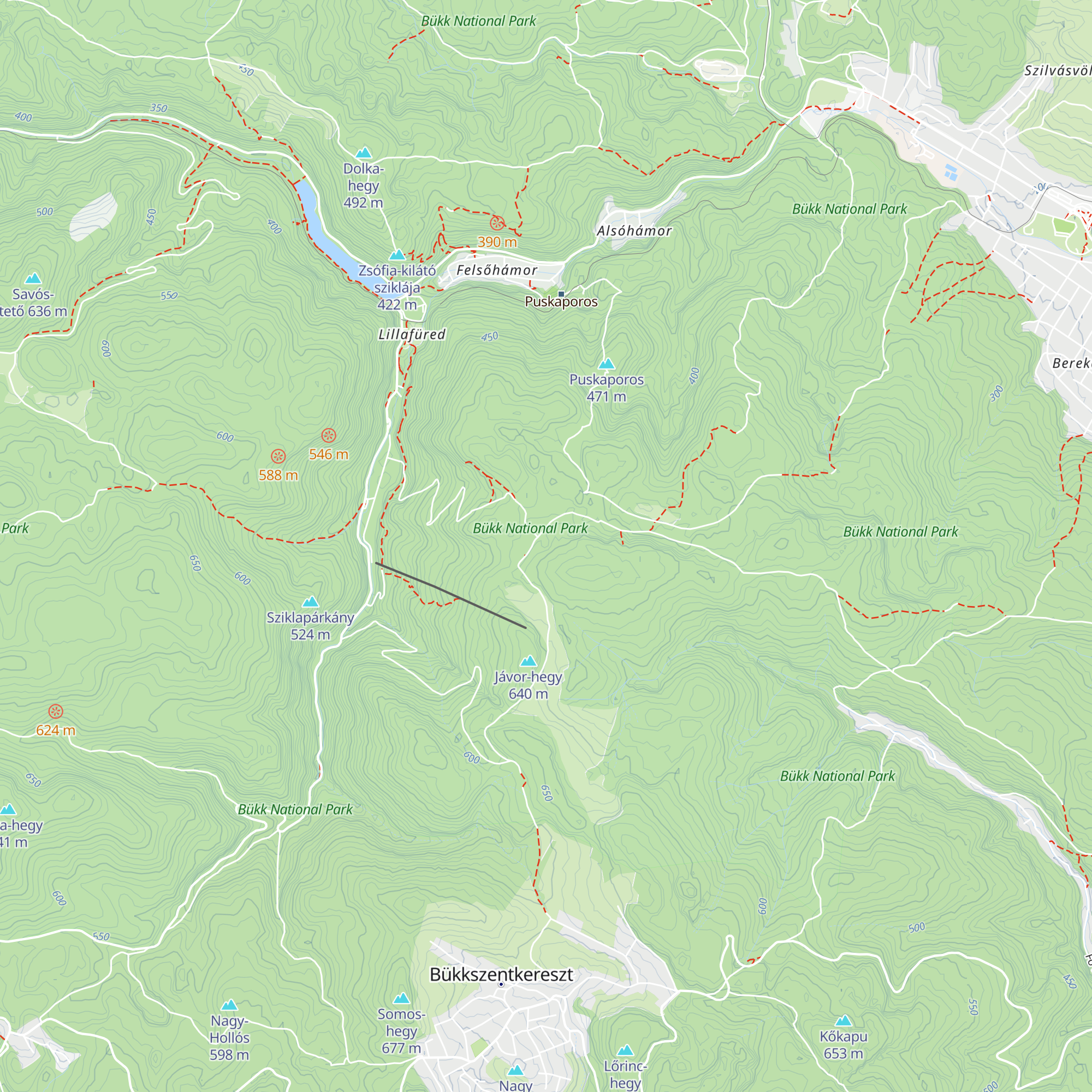 Fehérkőlápai turistaház map