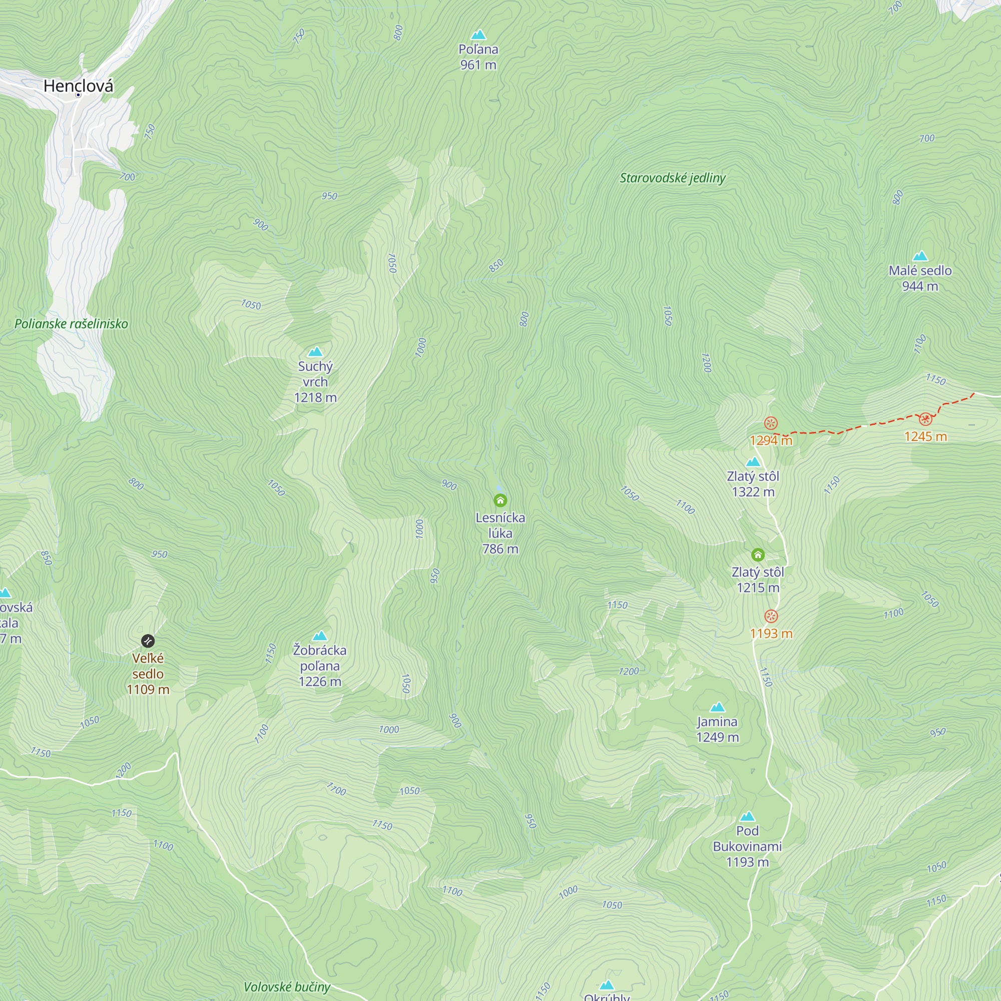 Lesnícka lúka map