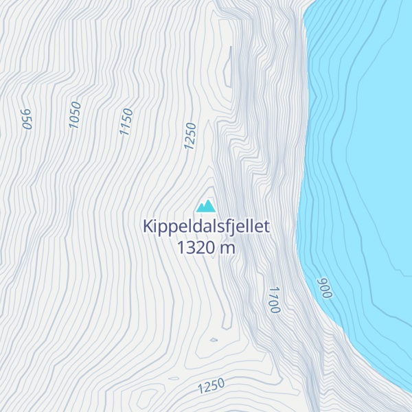 Map of Kippeldalsfjellet