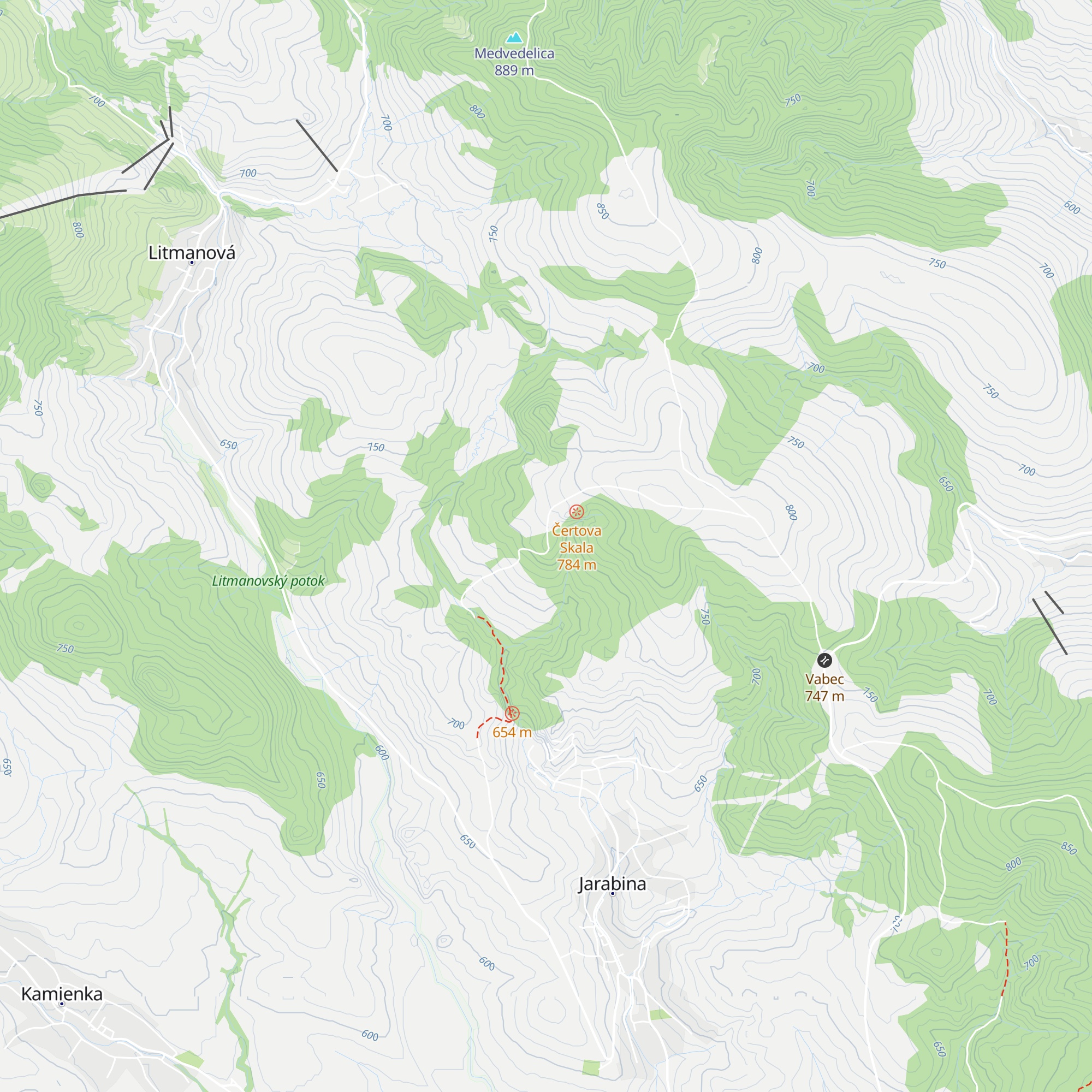 kaplnka v Háji map