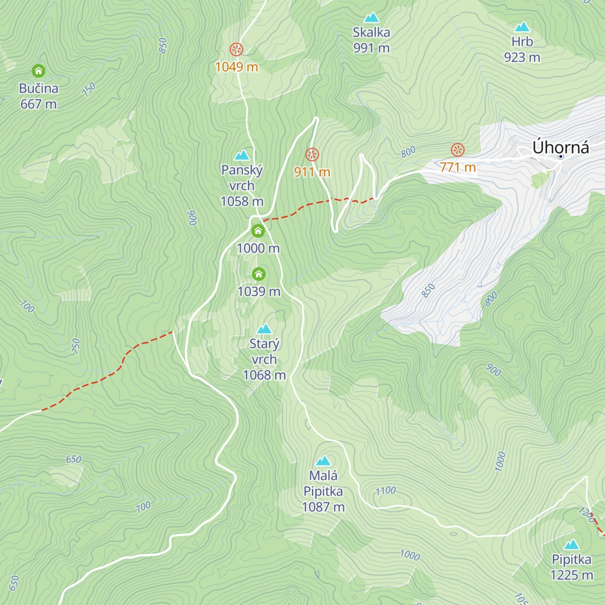 Útulňa SNP Úhorná map