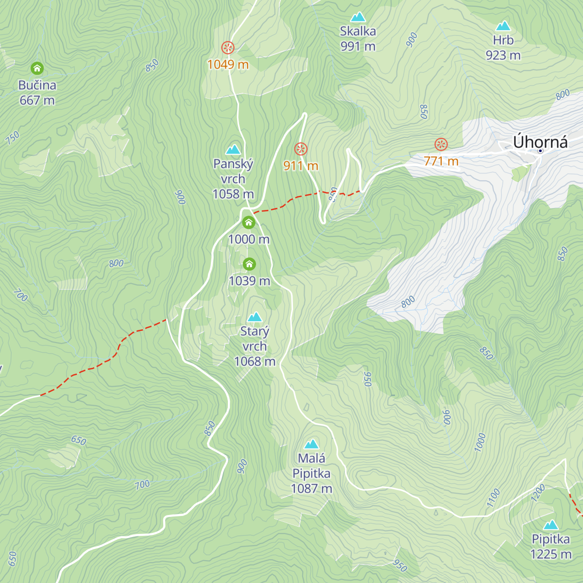 Útulňa SNP Úhorná map