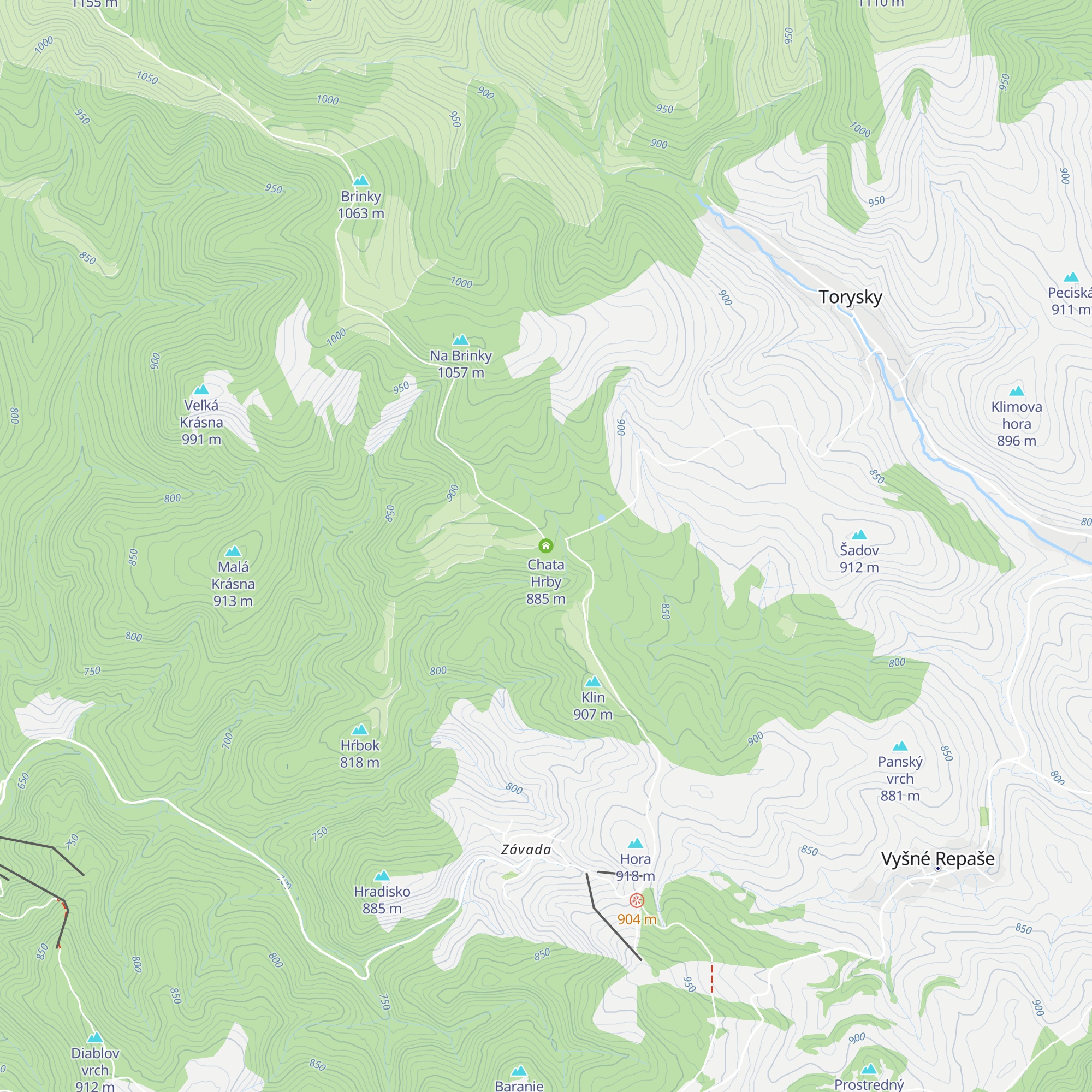 Chata Hrby map