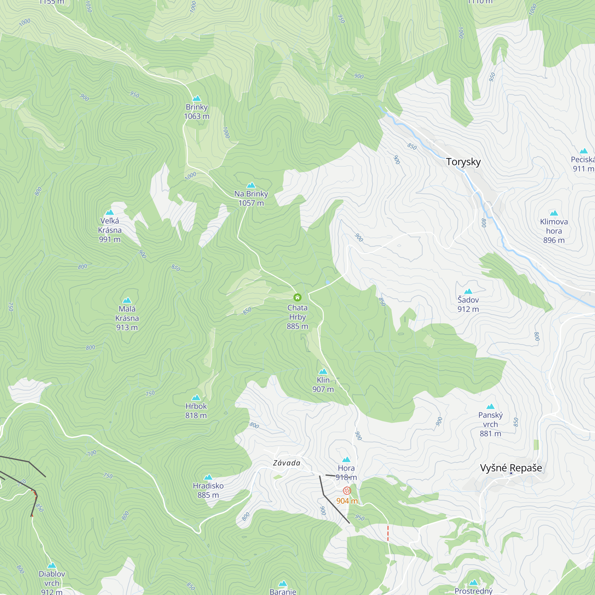Chata Hrby map