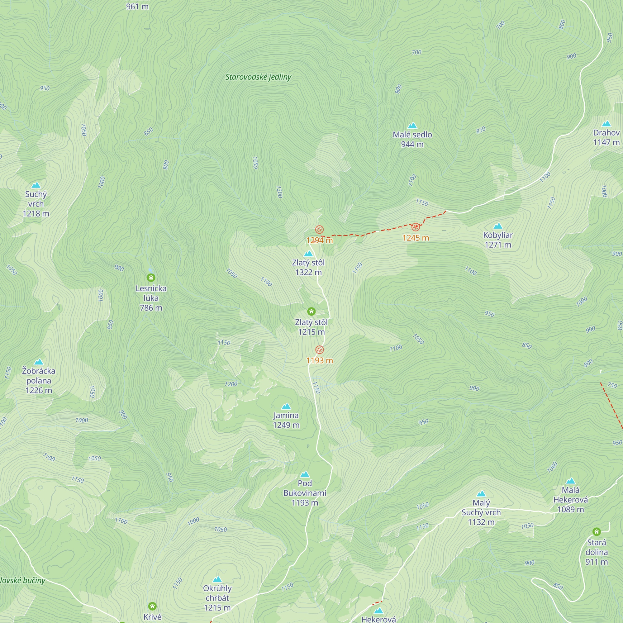 Zlatý stôl map